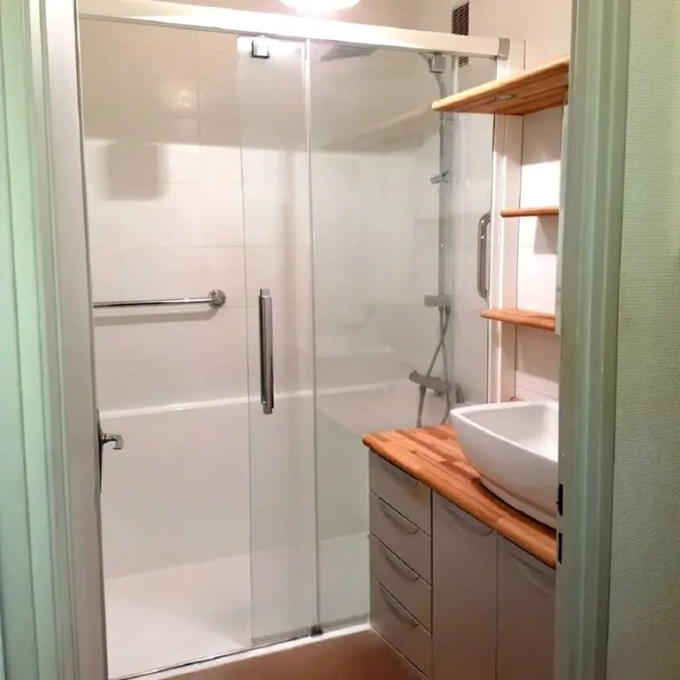 Douche pour senior de plain pied